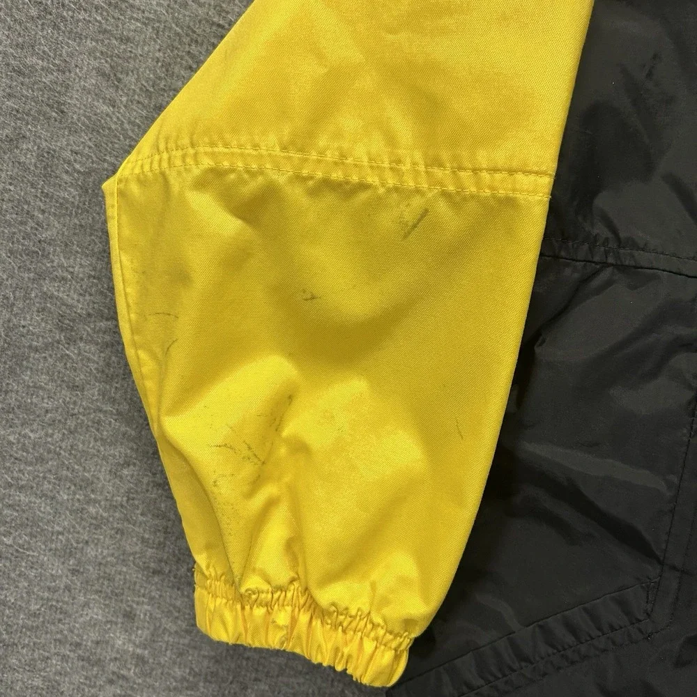 Vintage‎ 90s Nike Windbreaker Jacket Snap Yellow Black Size Youth Small (8)